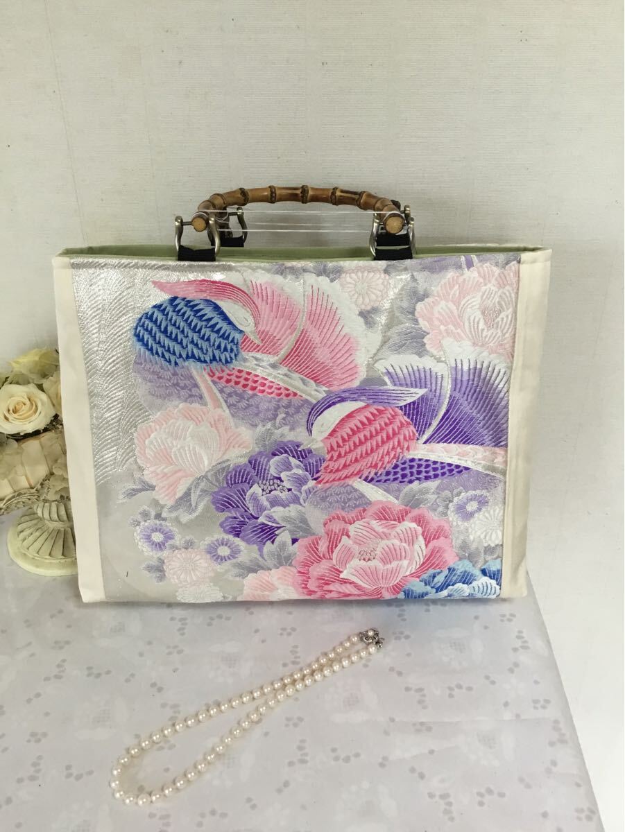 花ぷらら・オリジナル・洋服でも着物でも使える・ハンドメイド・リメイク・帯・カバン・トートバッグ・お洒落・359