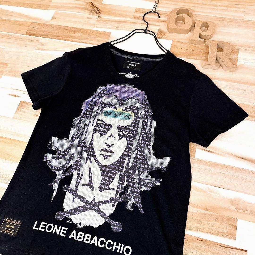 激レア【グラム×ジョジョの奇妙な儦智】レオーネ?アバッキオ 半袖Tシャツ 黒×紫【HFby6PR】メンズ?洋服?春夏【5TMD】