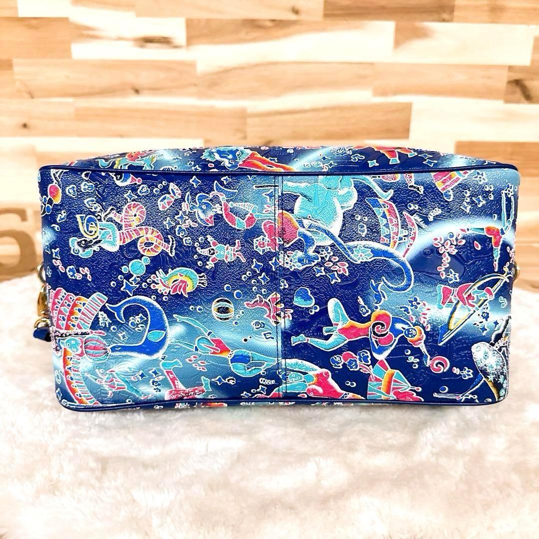 美品【ピエログイディ】2wayミニボストンバッグ ショルダーバッグ サーカス 青【HFby6PR】レディース・バッグ・春夏・秋冬【20QG】_画像8