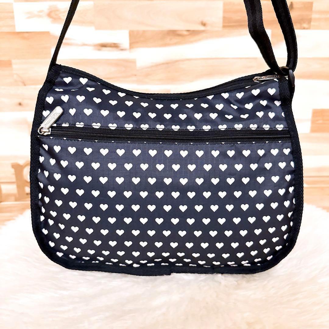 【レスポートサック】ハート 総柄 プリント ショルダーバッグ モノトーン 黒×白【HFby6PR】レディース・バッグ・春夏・秋冬【843H】_画像4