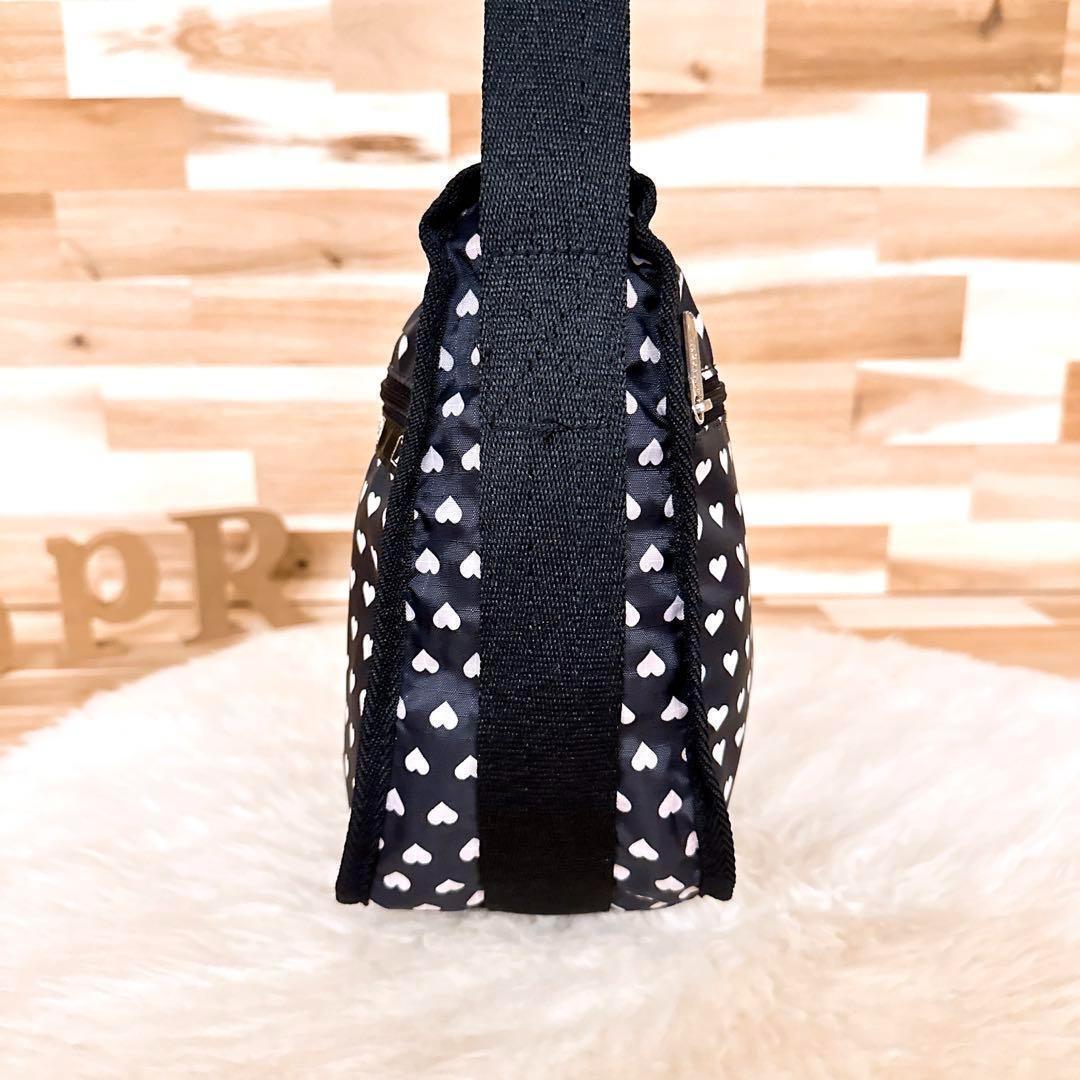 【レスポートサック】ハート 総柄 プリント ショルダーバッグ モノトーン 黒×白【HFby6PR】レディース・バッグ・春夏・秋冬【843H】_画像5