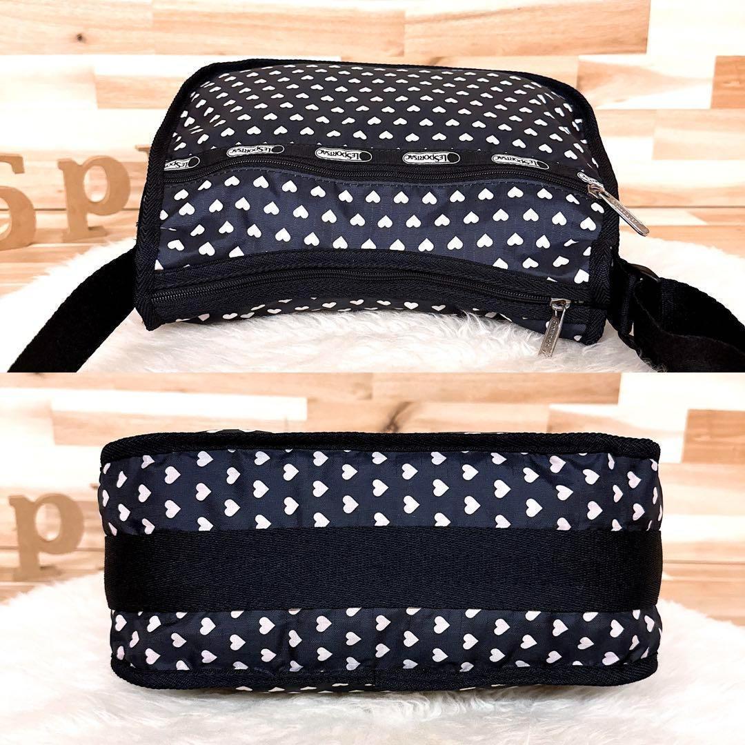 【レスポートサック】ハート 総柄 プリント ショルダーバッグ モノトーン 黒×白【HFby6PR】レディース・バッグ・春夏・秋冬【843H】_画像7