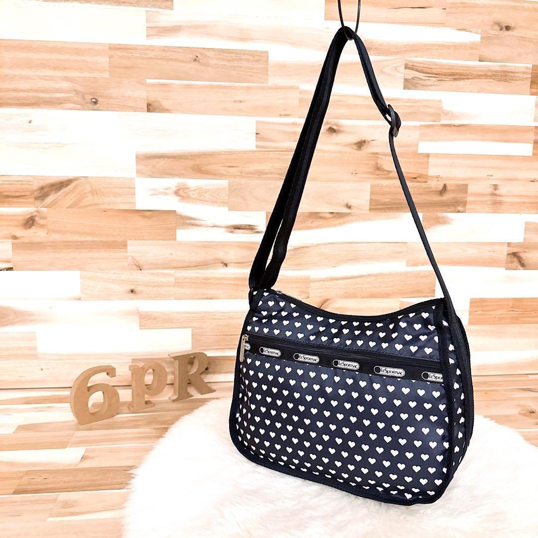 【レスポートサック】ハート 総柄 プリント ショルダーバッグ モノトーン 黒×白【HFby6PR】レディース・バッグ・春夏・秋冬【843H】_画像10