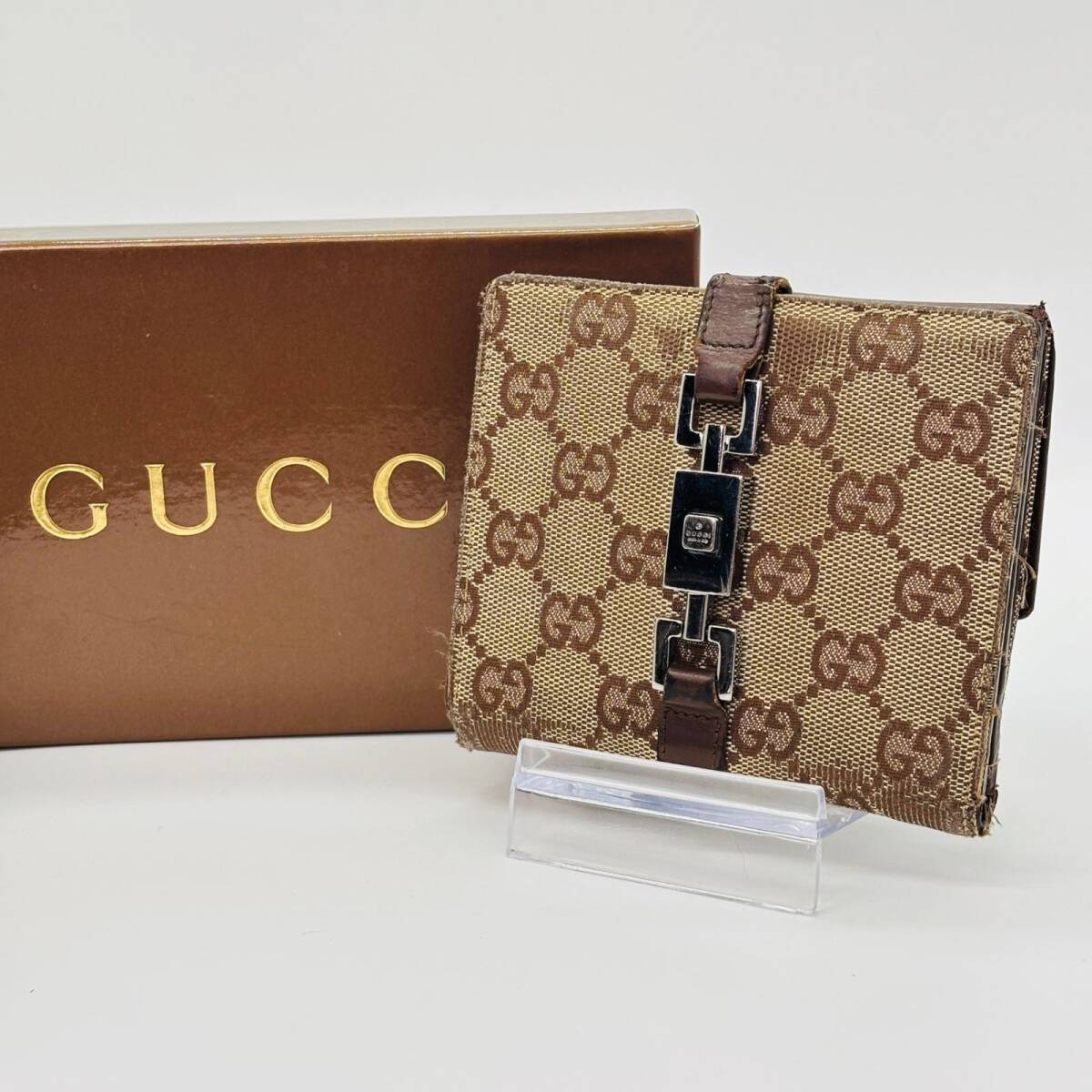 視線を奪う GUCCI グッチ 二つ折り財布 ジャッキー GGキャンバス 視線を奪う GUCCI グッチ 二つ折り財布 ジャッキー GGキャンバス