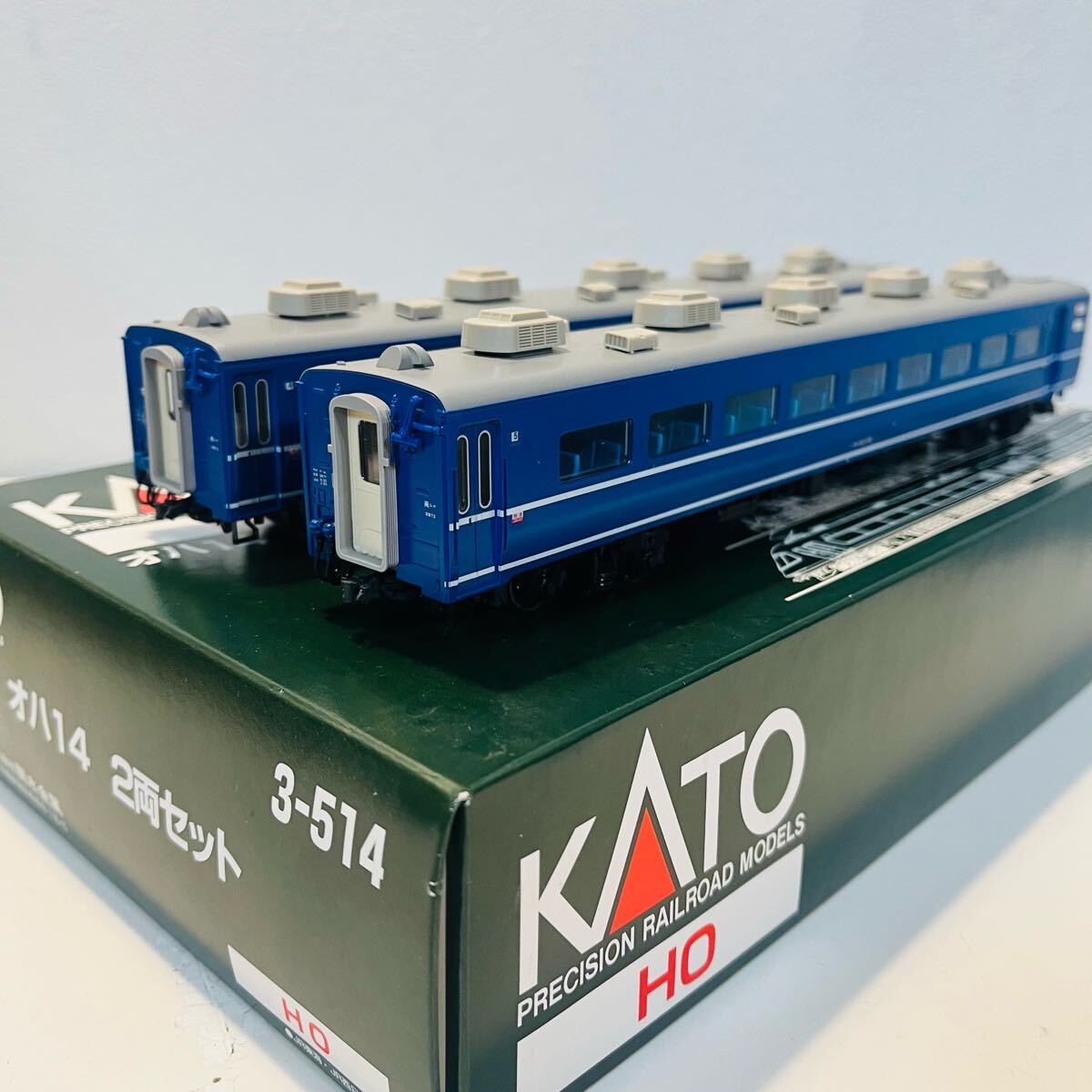 HOゲージ 完成済み客車2両セット(管014 Yahoo!オークション - KATO HOゲージ オハ14 2両セット 3-514