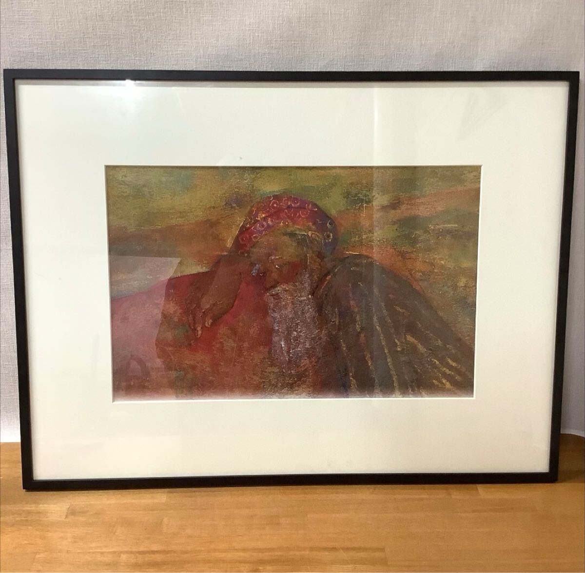 田村能里子 作品名/不明 工芸品 額入り 額縁 壁画 美術品 絵画