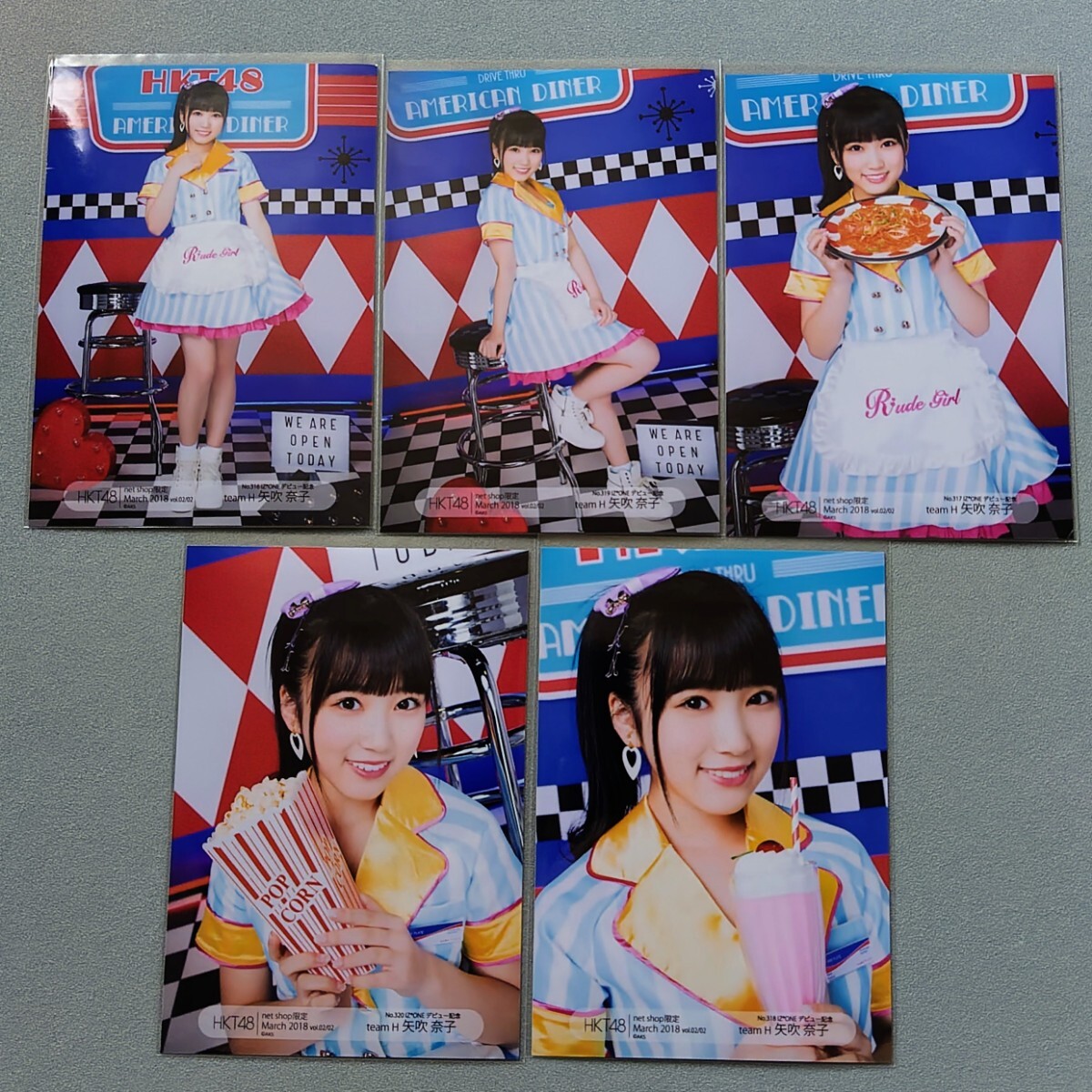 HKT48 矢吹奈子 net shop 限定 2018 March 生写真 5枚セット 1 HKT48 矢吹奈子 net shop 限定 2018 March 生写真 5枚セット 1