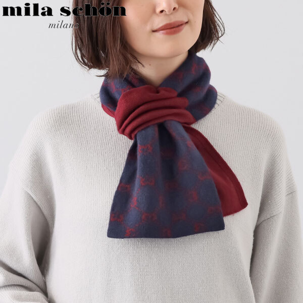 送料185円□pf239□▽ミラ・ショーン カシミヤ100% ジャガード