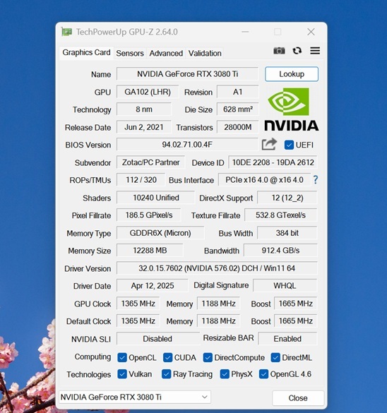 Nvidia Zotac RTX 3080 Ti 12GB графическая плата OEM модель 