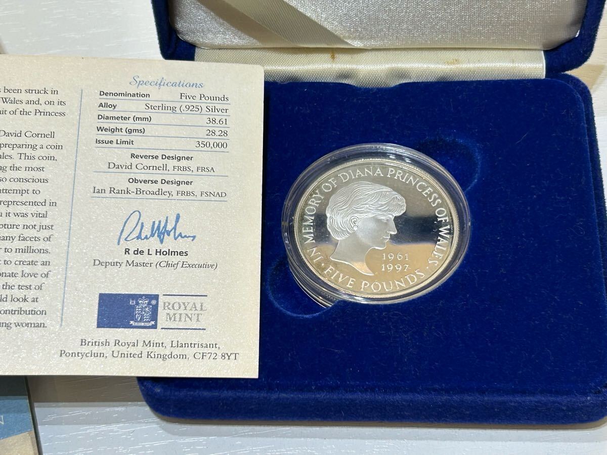 1999年 ダイアナ妃追悼 プルーフ銀貨 メモリアルコイン 5ポンド 1999年 ダイアナ妃追悼 プルーフ銀貨 メモリアルコイン 5ポンド