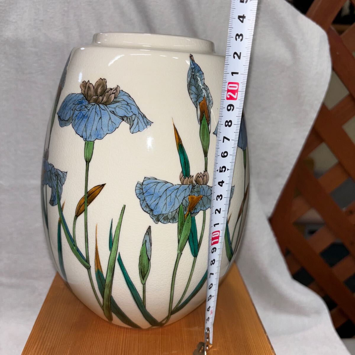 九谷焼 孝 花瓶 花器 未使用品 長期保管品 高さ23cm 横幅 九谷焼 孝 花瓶 花器 未使用品 長期保管品 高さ23cm 横幅