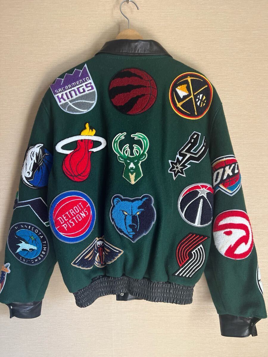 JEFF HAMILTON NBA COLLAGE WOOL & LEATHER JACKET ジェフハミルトン growaround_画像2
