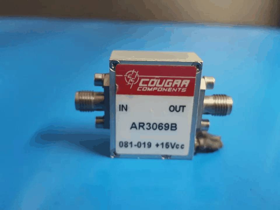 「NBC」Teledyne Cougar AR3069B 100-3000MHz 18dB 27.5dBm SMA Low Noise Amplifier (081-019)