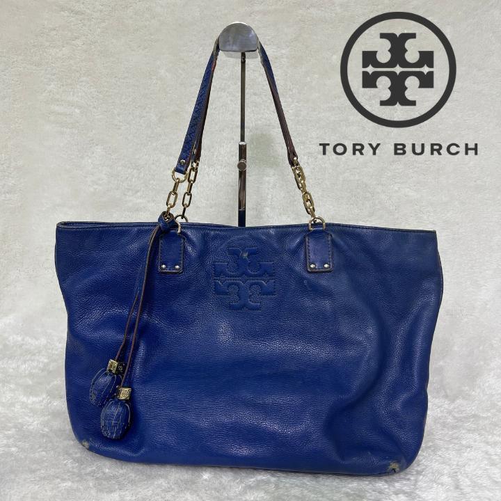 人気》TORY BURCHトリーバーチ チェーントートバッグ ネイビー 人気》TORY BURCHトリーバーチ チェーントートバッグ ネイビー