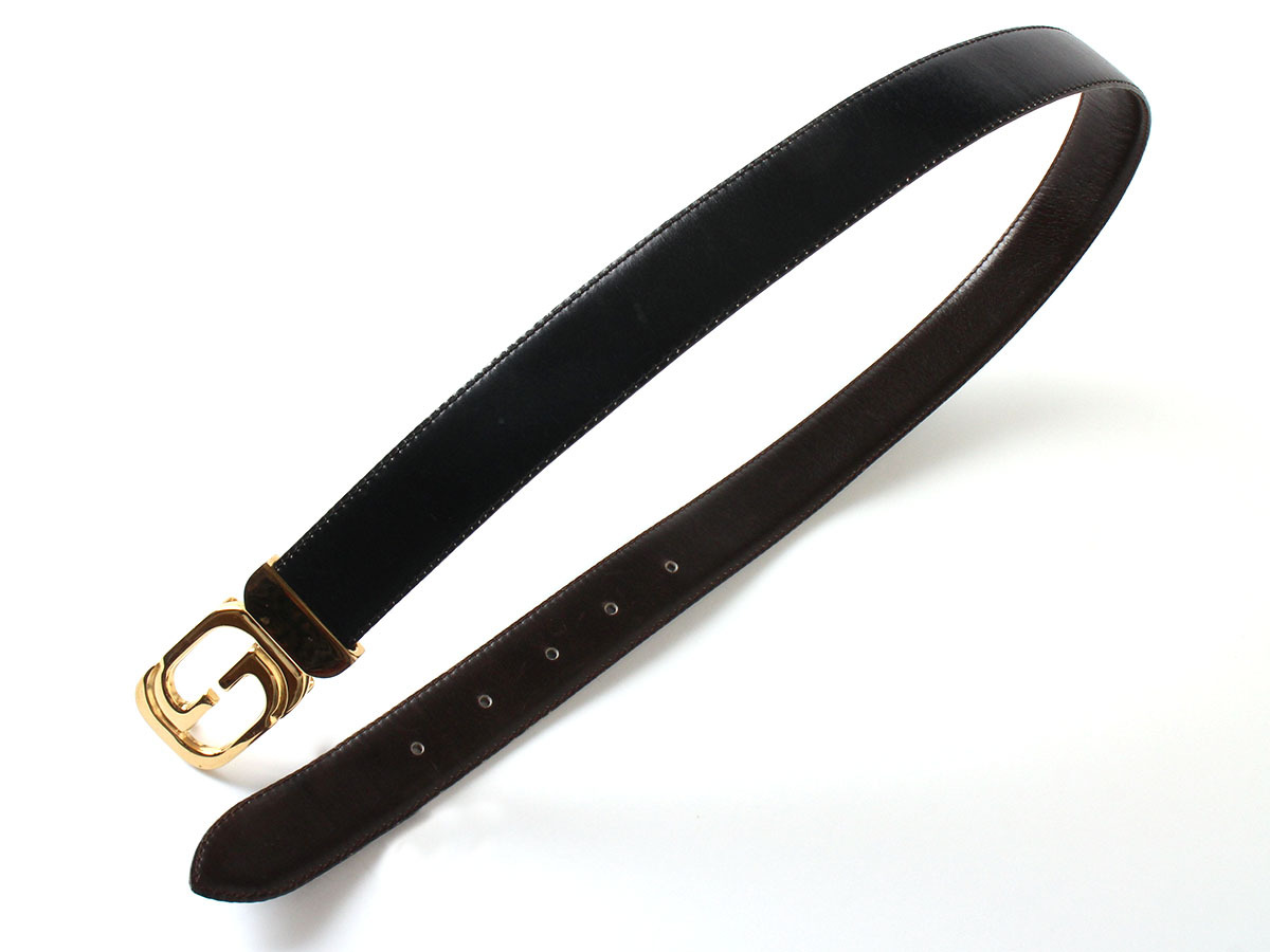 E26947 GUCCI グッチ GGバックル レザー ベルト オールドグッチ E26947 GUCCI グッチ GGバックル レザー ベルト オールドグッチ