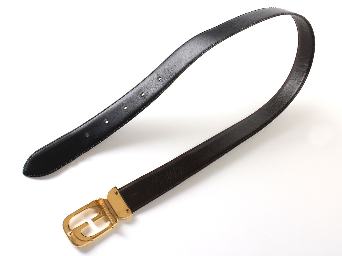 E26947 GUCCI グッチ GGバックル レザー ベルト オールドグッチ E26947 GUCCI グッチ GGバックル レザー ベルト オールドグッチ