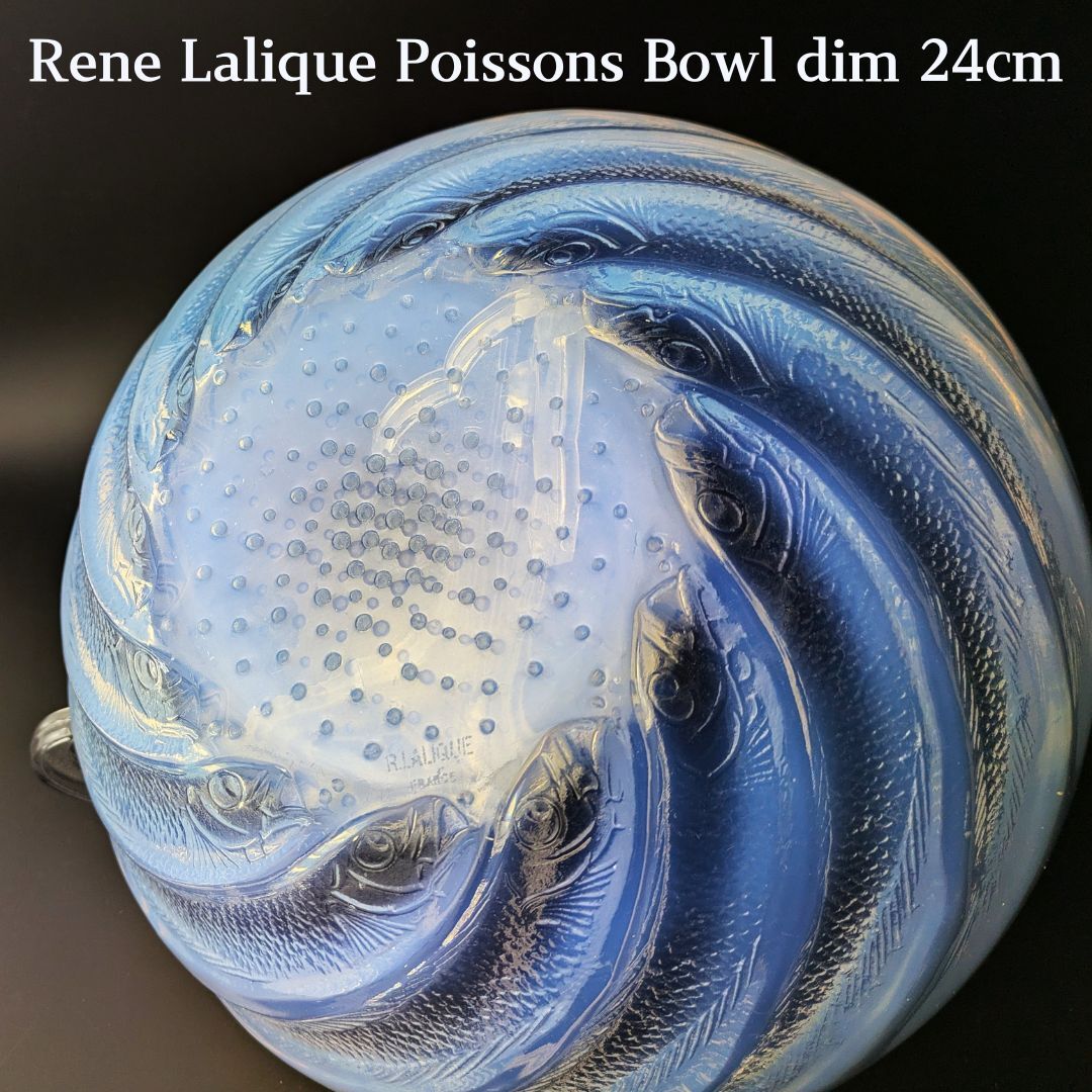 ぎょぎょ★本人作★ルネ・ラリック ポワソン 24㎝大型ボウル オパルセント ぎょぎょ☆本人作☆ルネ・ラリック ポワソン 24㎝大型ボウル