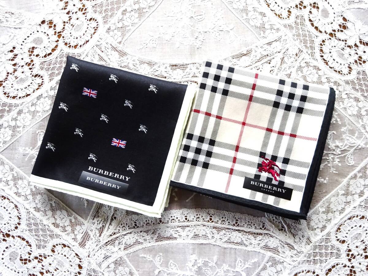 ☆バーバリー BURBERRY *ハンカチ*2枚セット 61【新品未使用 ☆バーバリー BURBERRY *ハンカチ*2枚セット 61【新品未使用