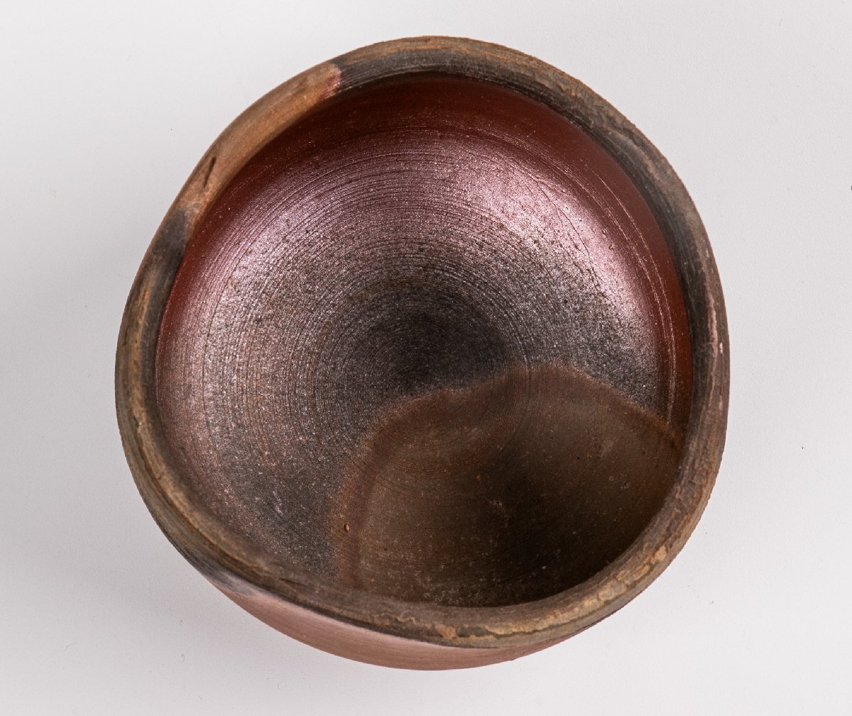 茶道具】 人間国宝 藤原雄 備前茶碗 二重共箱 E1819 古美術 骨董 茶道具】 人間国宝 藤原雄 備前茶碗 二重共箱 E1819 古美術 骨董
