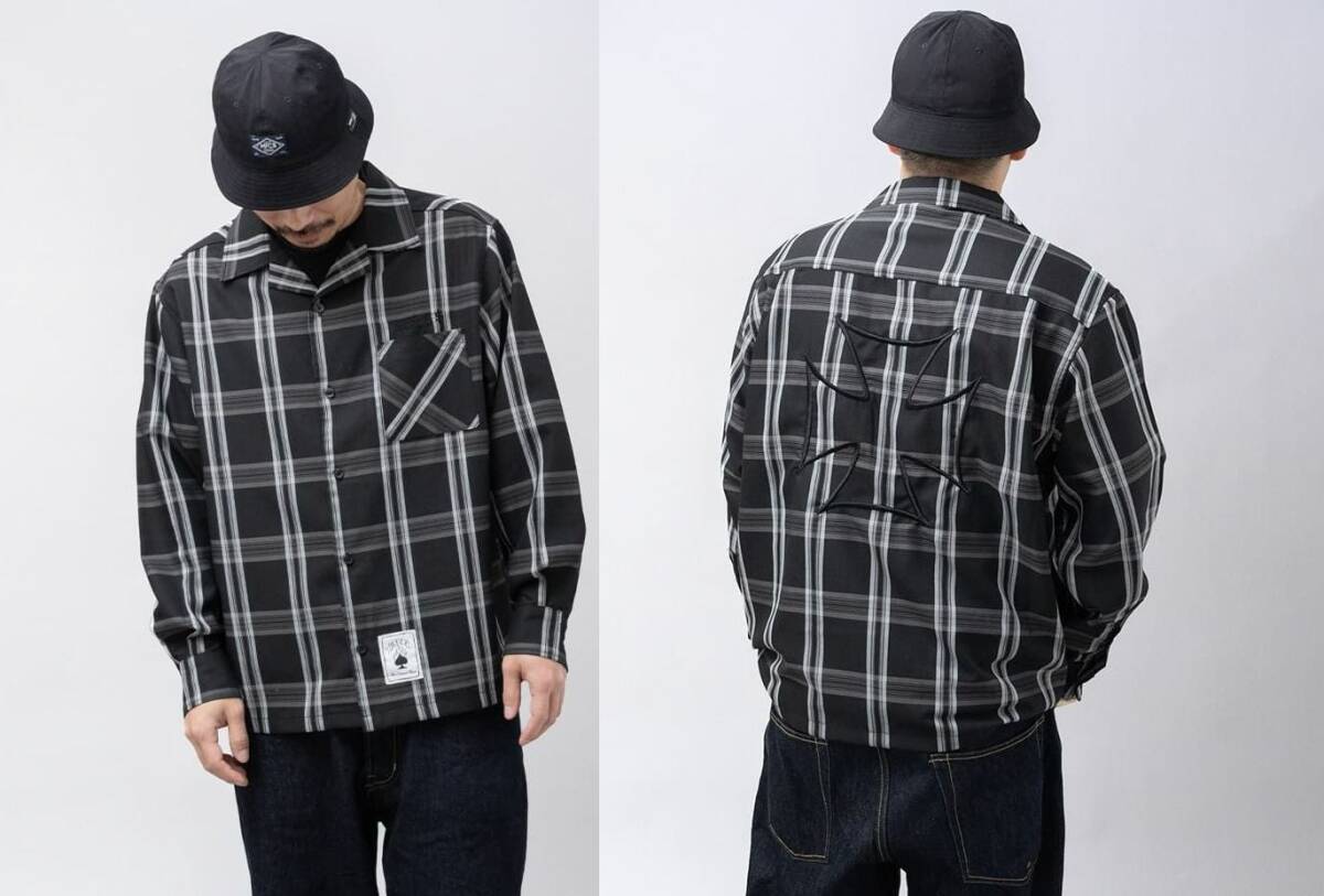 程度良好 MFC STORE チェック オープンカラーシャツ (M) 長袖 L/S ロングスリーブ ワークシャツ_画像10