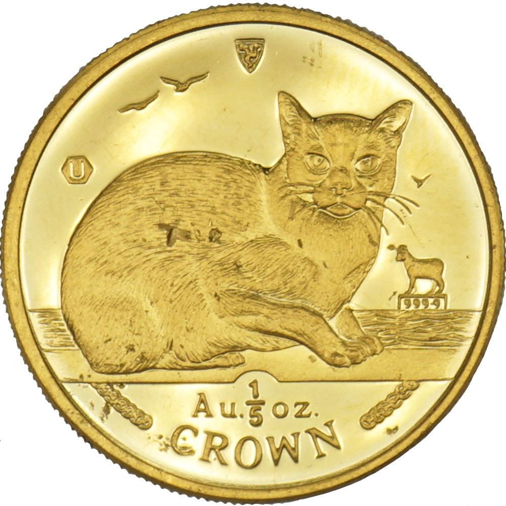 中古B/標準 貨幣 マン島 キャットコイン 金貨 純金 1/5オンス 1/5oz 1996年 ビルマ猫 ネコ エリザベス2世 24金 K24 硬貨 20523333046 ヨーロッパ