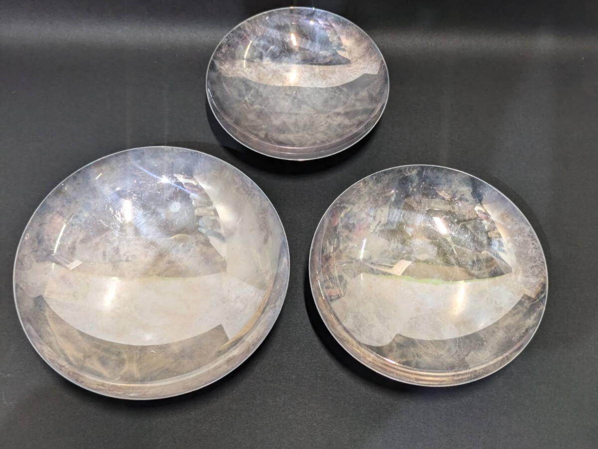 D077-60 高島屋 純銀杯 参重 三つ組 三ッ重 銀盃 約295g☆純銀 D077-60 高島屋 純銀杯 参重 三つ組 三ッ重 銀盃 約295g☆純銀