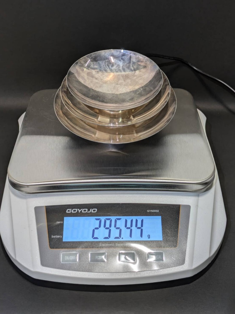 D077-60 高島屋 純銀杯 参重 三つ組 三ッ重 銀盃 約295g☆純銀 D077-60 高島屋 純銀杯 参重 三つ組 三ッ重 銀盃 約295g☆純銀