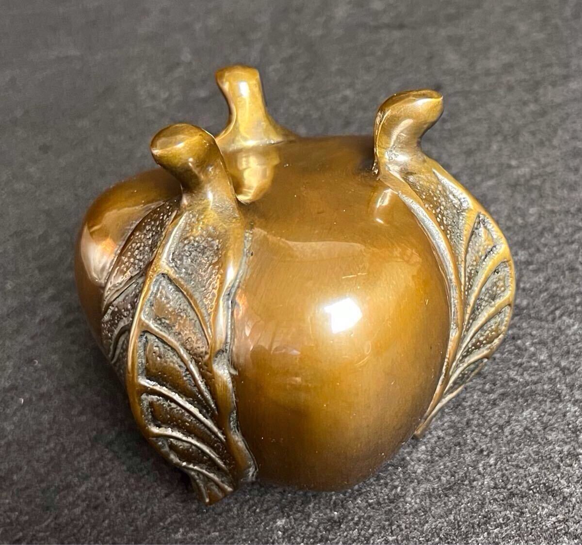 蝋型鋳物師 須賀月芳 造 “三茄子” 香炉 共箱 茶道具 高岡銅器 福 蝋型鋳物師 須賀月芳 造 “三茄子” 香炉 共箱 茶道具 高岡銅器 福
