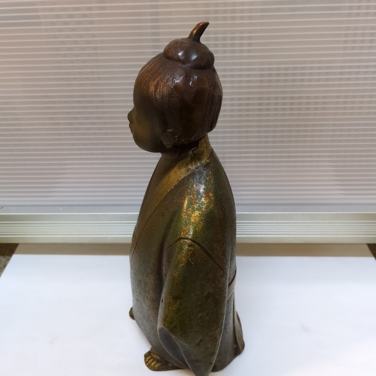 無我童子 鉄製 金属工芸 置物 子供像 オブジェ 横山大観で有名 無我童子 鉄製 金属工芸 置物 子供像 オブジェ 横山大観で有名