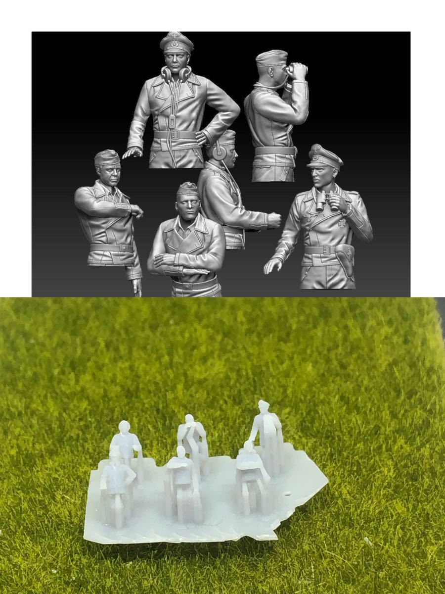 1/144レジンキット　未組立　未涂裝 WWⅡ ドイツ軍　 戦車兵士　6體　半身フィギュア　ワールドタンクミュージアム　【同梱可能】