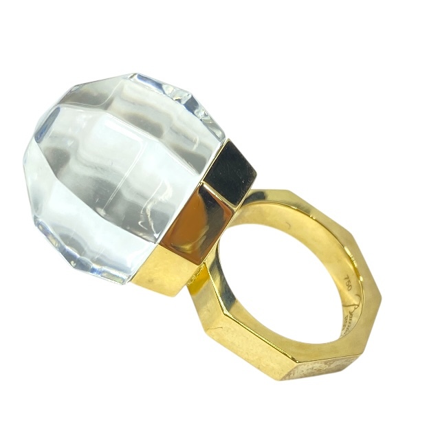 Baccarat バカラ クリスタルリング 指輪 アクセサリー ジュエリー 小物 750 ゴールド クリア (11號(hào))