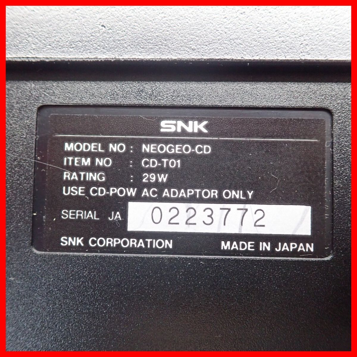 修理品 NG ネオジオCD 本体 CD-T01 + コントローラープロ + 修理品 NG ネオジオCD 本体 CD-T01 + コントローラープロ +