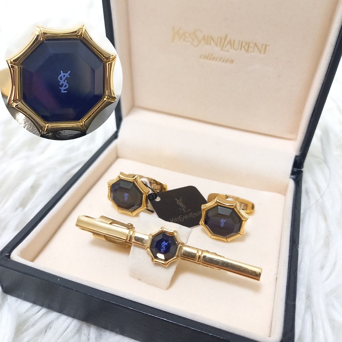 美品】 YVES SAINT LAURENT イヴサンローラン ネクタイピン 美品】 YVES SAINT LAURENT イヴサンローラン ネクタイピン