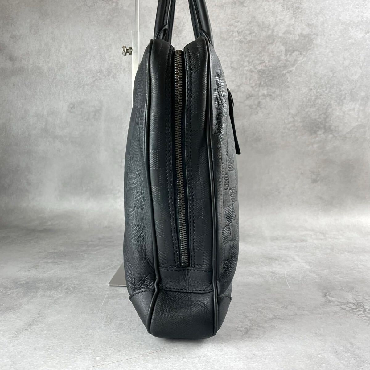 【美品】ルイヴィトン Louis Vuitton ポルトドキュマン トートバッグ ハンド メンズ ビジネス ダミエ アンフィニ ノワール ヴォワヤージュ