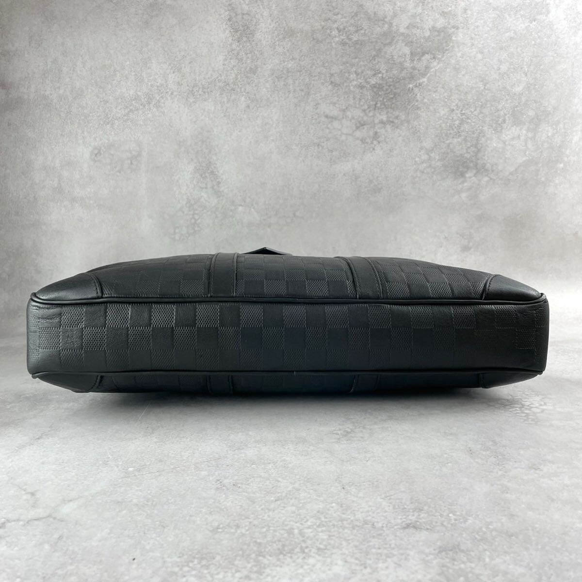 【美品】ルイヴィトン Louis Vuitton ポルトドキュマン トートバッグ ハンド メンズ ビジネス ダミエ アンフィニ ノワール ヴォワヤージュ