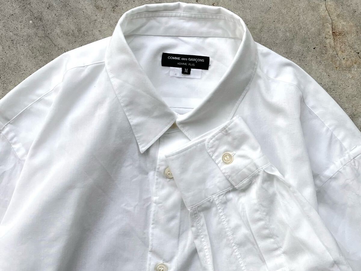 AD2021 COMME des GARCONS HOMME PLUS 長(zhǎng)袖シャツ M コムデギャルソン メンズ 長(zhǎng)袖 白 ホワイト