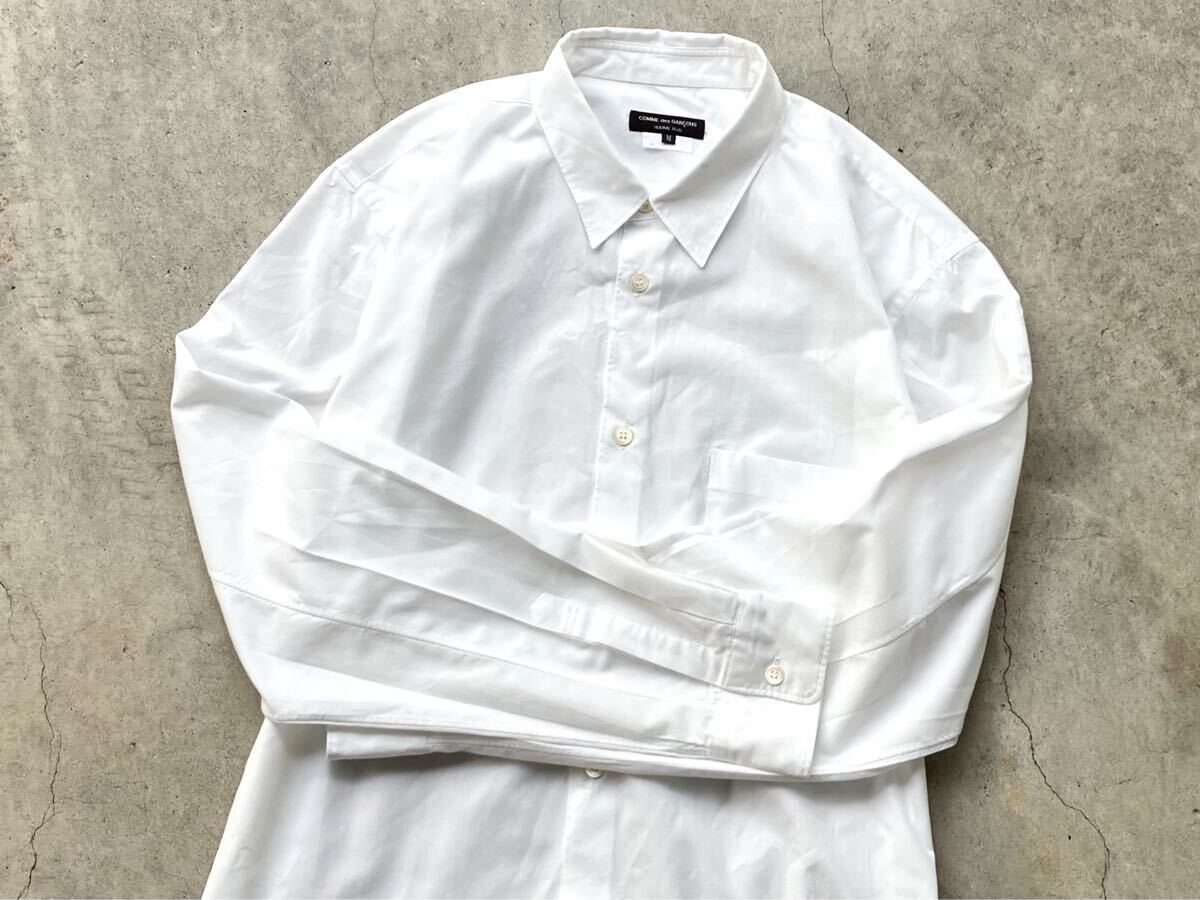 AD2021 COMME des GARCONS HOMME PLUS 長(zhǎng)袖シャツ M コムデギャルソン メンズ 長(zhǎng)袖 白 ホワイト