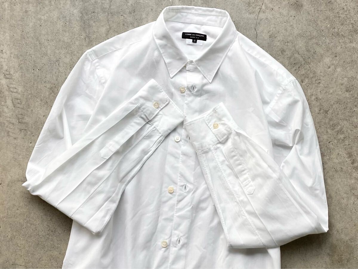 AD2021 COMME des GARCONS HOMME PLUS 長(zhǎng)袖シャツ M コムデギャルソン メンズ 長(zhǎng)袖 白 ホワイト
