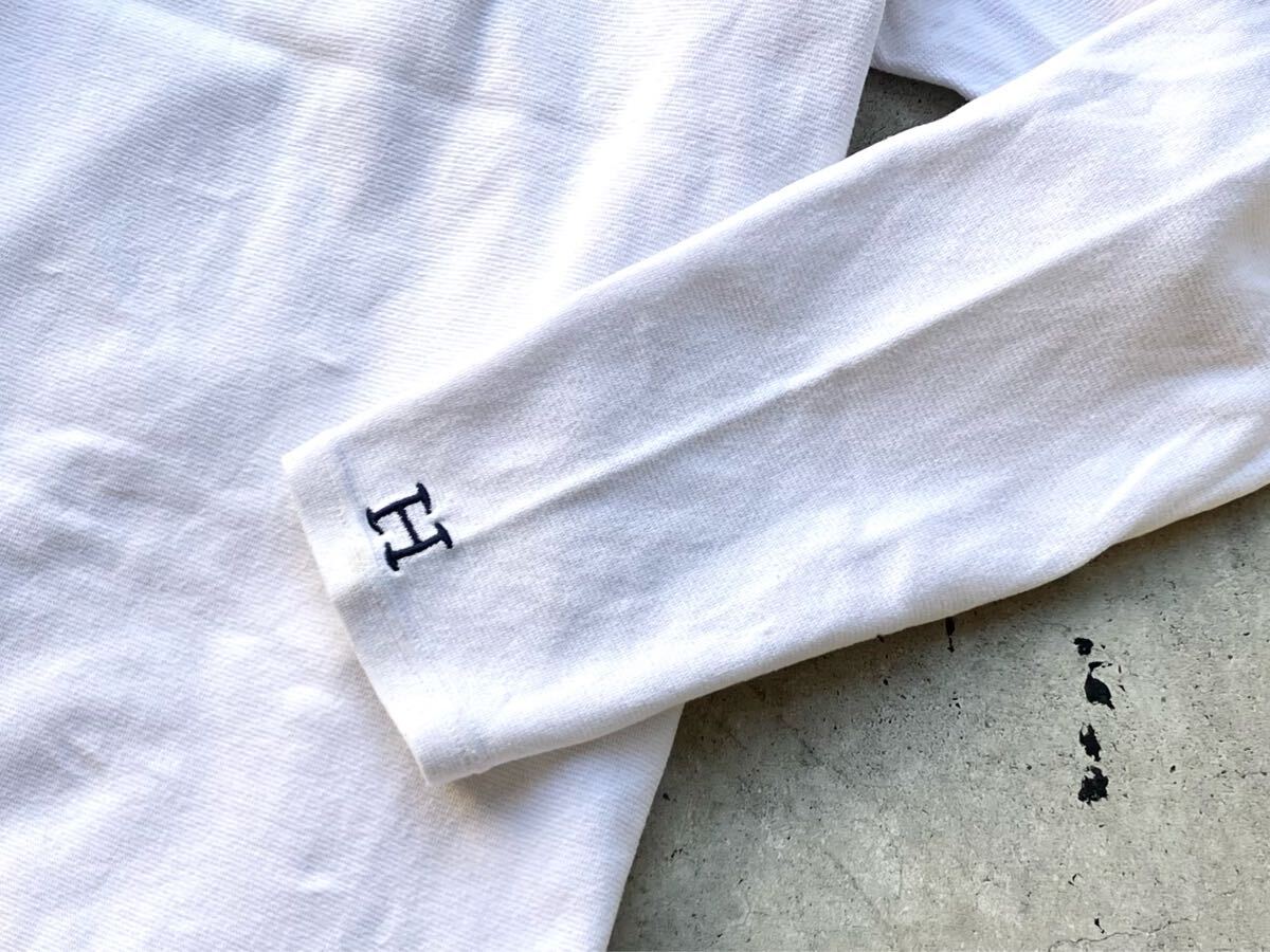 ハリウッドランチマーケット ストレッチフライス カットソー 4/XL メンズ 長袖 Tシャツ 刺繍 白 ホワイト
