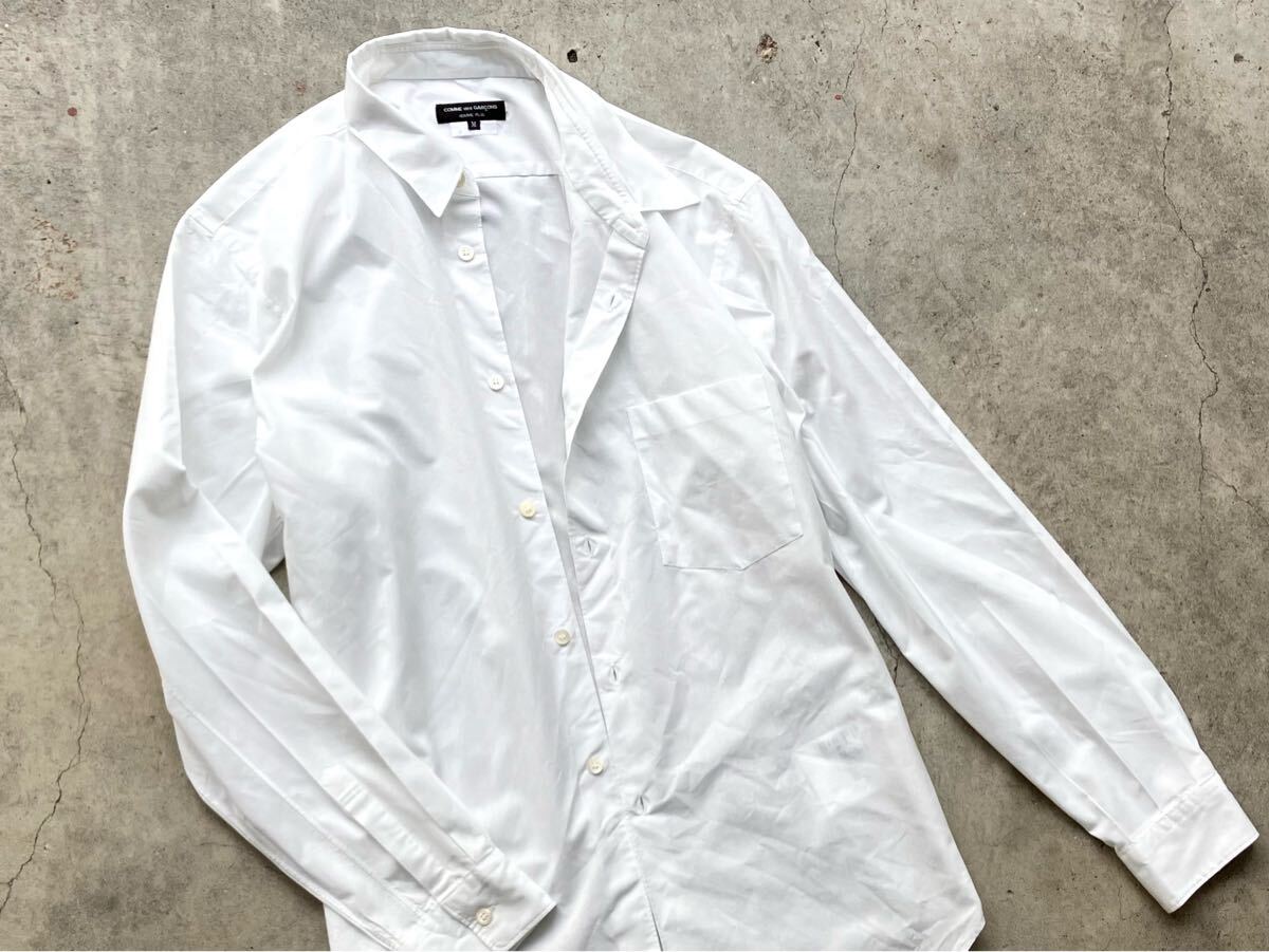 AD2021 COMME des GARCONS HOMME PLUS 長(zhǎng)袖シャツ M コムデギャルソン メンズ 長(zhǎng)袖 白 ホワイト