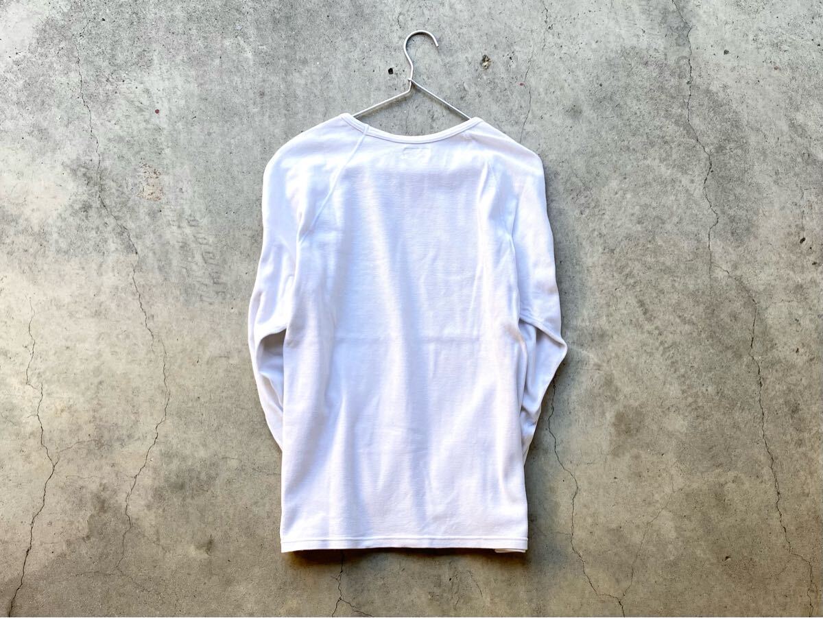 ハリウッドランチマーケット ストレッチフライス カットソー 4/XL メンズ 長袖 Tシャツ 刺繍 白 ホワイト