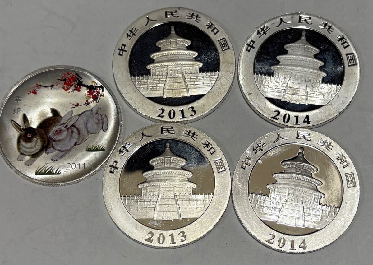 銀貨 総重量 140g パンダ銀貨 中国銀貨 純銀 Ag 999 うさぎ(貨幣