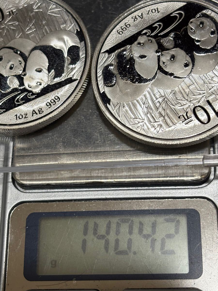 銀貨 総重量 140g パンダ銀貨 中国銀貨 純銀 Ag 999 うさぎ(貨幣 銀貨 総重量 140g パンダ銀貨 中国銀貨 純銀 Ag 999 うさぎ(貨幣