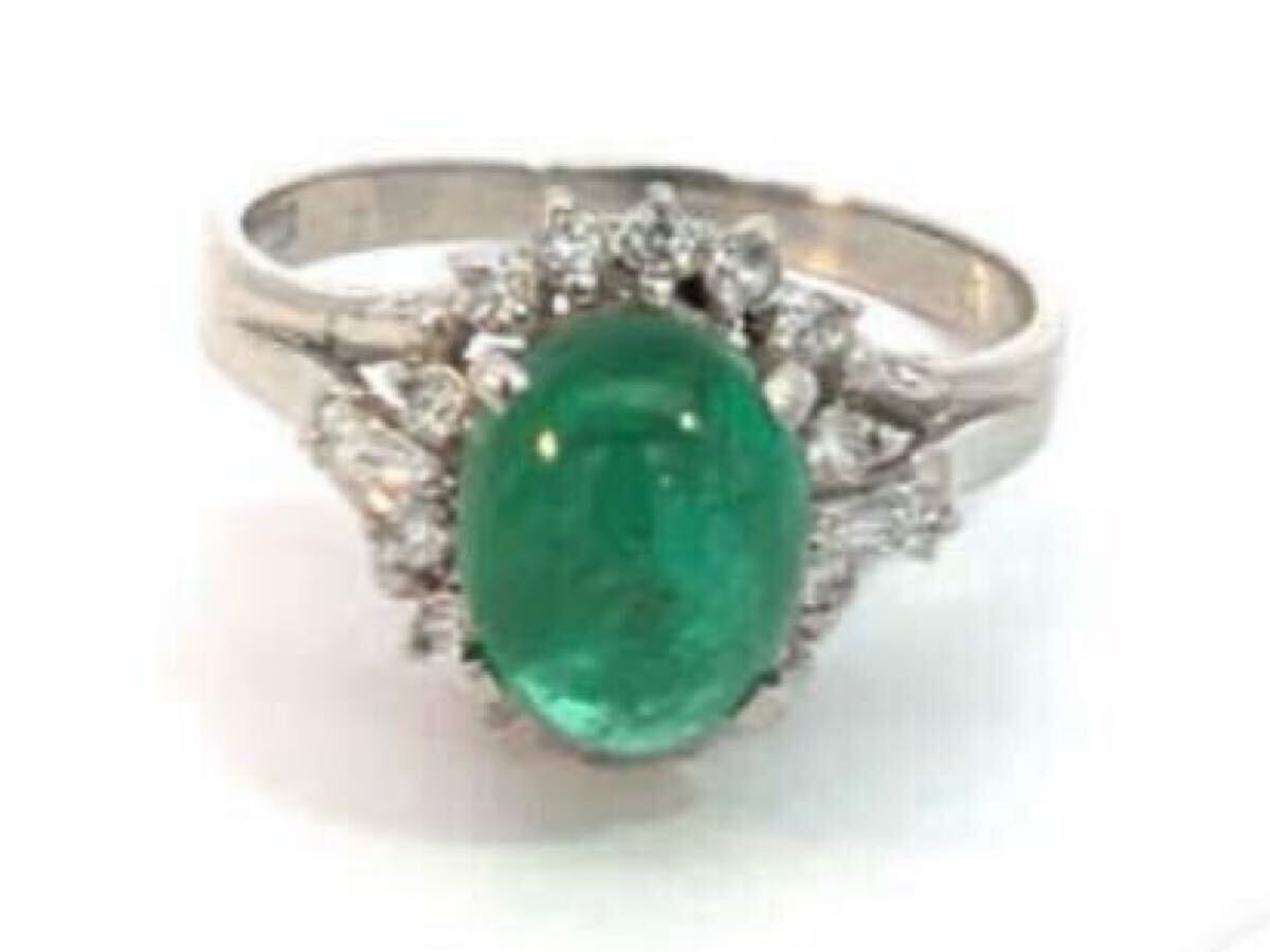 本物保証』Pt900指輪 13.5号 エメラルド2.27ct ダイヤ0.18ct 総 本物保証』Pt900指輪 13.5号 エメラルド2.27ct ダイヤ0.18ct 総
