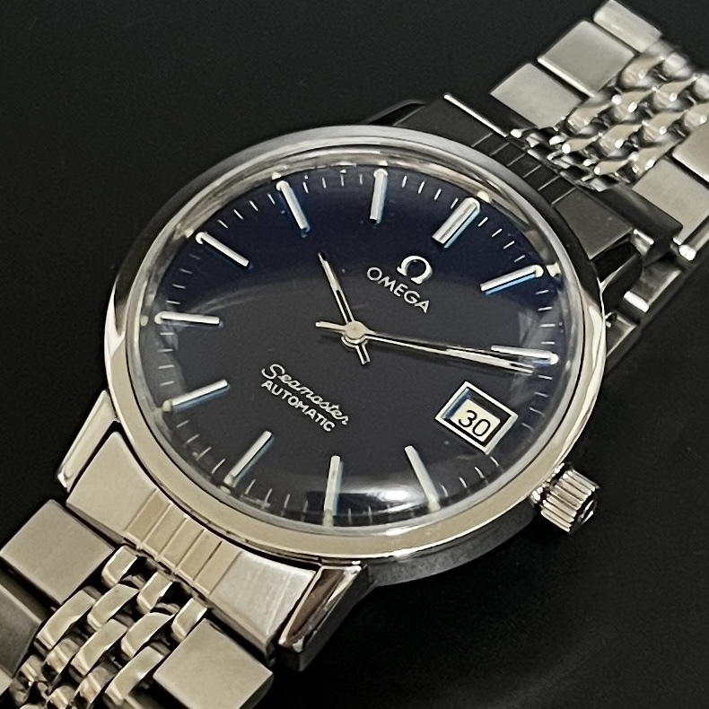 1円~ OH済 OMEGA オメガ シーマスター デイト ブルーダイアル 1円~ OH済 OMEGA オメガ シーマスター デイト ブルーダイアル