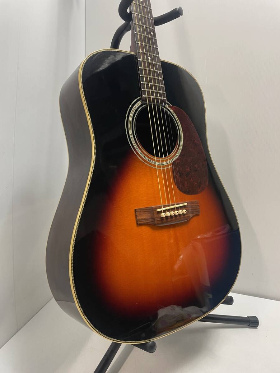 !_D230 Aria Dreadnought AD-50BS одиночный доска акустическая гитара Aria техническое обслуживание завершено * трещина есть 