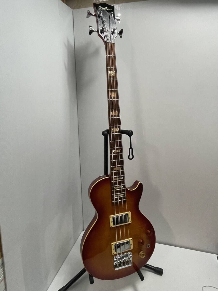 B249　グラスルーツ Grassroots Les Paul Bass レスポールタイプ　エレキベース　メンテナンス済み　※復(fù)數(shù)傷アリ