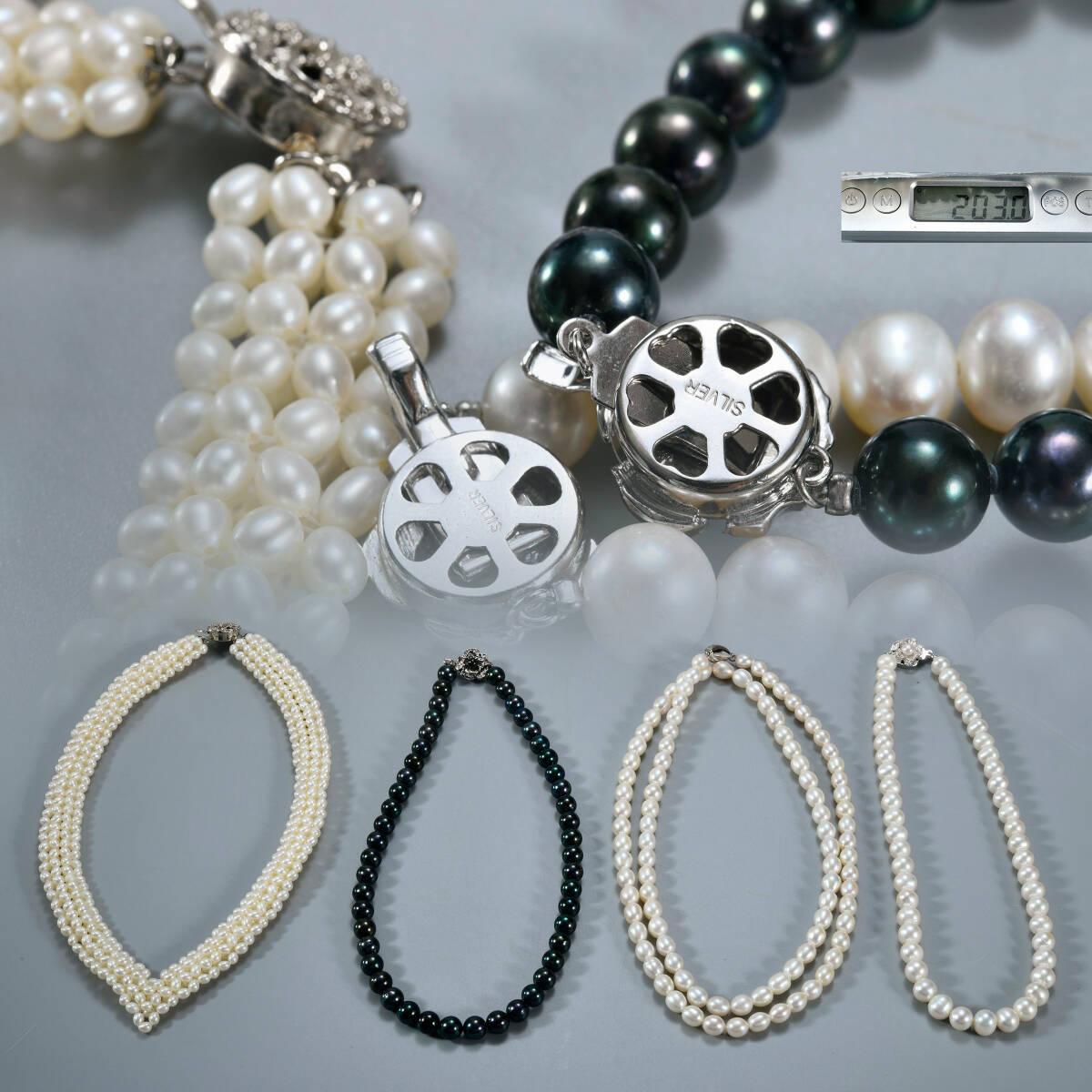 本真珠・淡水パール・パールネックレス・シルバー・silver刻印 本真珠・淡水パール・パールネックレス・シルバー・silver刻印