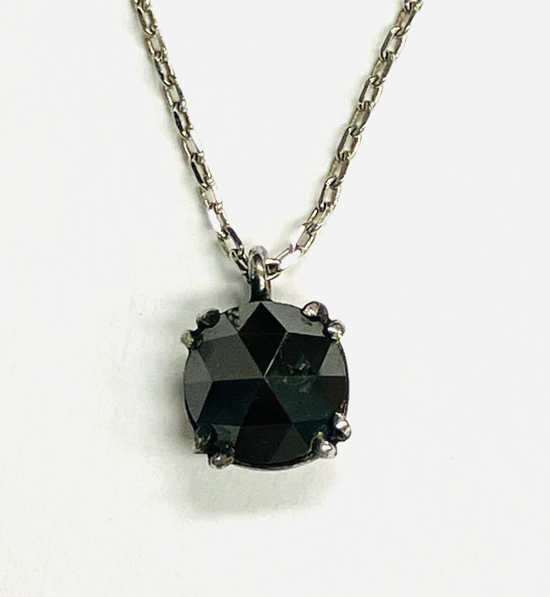 qoj.ZAY08　天然ブラックダイヤモンド 　SILVER925　ネックレス　BD1.0ｃｔ　ソーティング付き