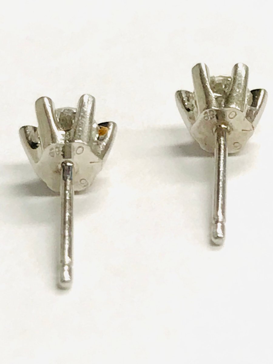 poj.ZAJ09　Pt850　プラチナ　一粒ダイヤモンド　ピアス　1PD0.16ｃｔ/1PD0.16ｃｔ　キャッチなし_画像4